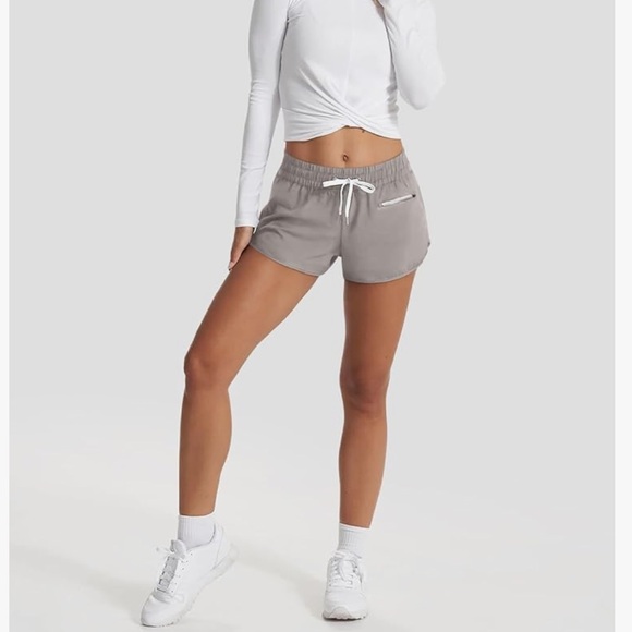 High Waisted Dolphin Athletic Running Shorts for Women Comfy Mesh Liner - Picture 3 of 4